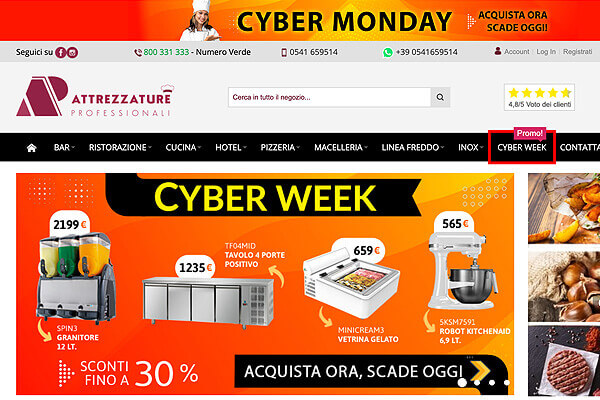 ATTREZZATURE PROFESSIONALI - Banner design and other Black Friday website assets